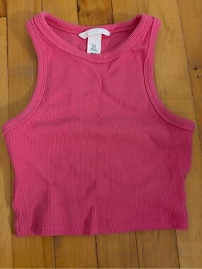 H&M Hot Pink Ribbed Crop Tank